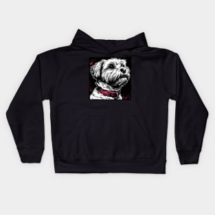 Retro Art Maltipoo Dog Lover Kids Hoodie